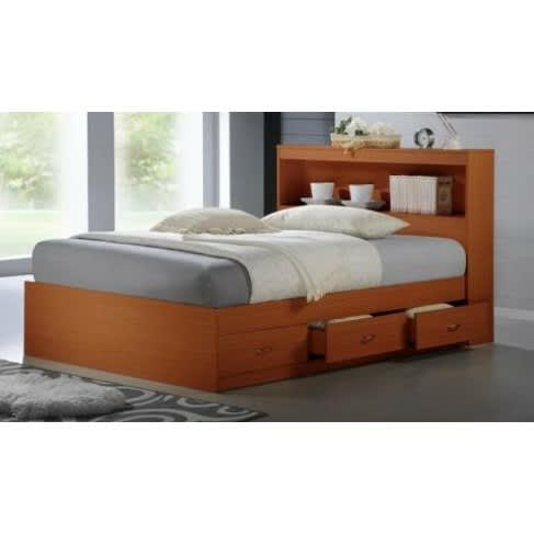 Nikky Best -platform Bed With Drawers And Bookcase Cherry