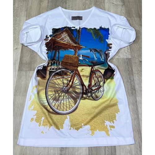 3d Graphics Bicycle Print T. Shirt