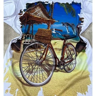 3d Graphics Bicycle Print T. Shirt