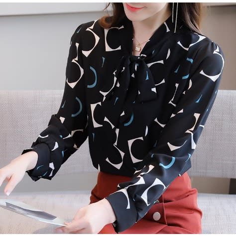 Geometric Blouse - Black