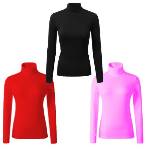 Eml 3-in-1 Cotton Turtle Neck Long Sleeve - Red Black & Fisher Pink