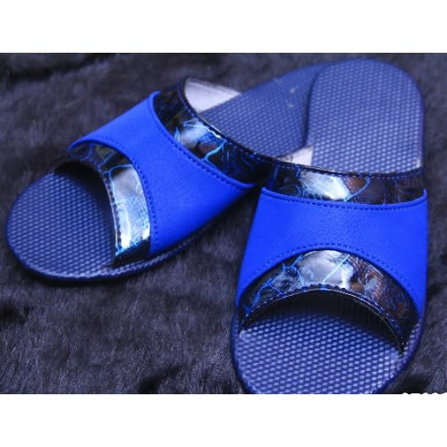 Suede Leather Slippers - Blue