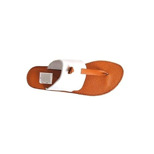Ladies' Flat Slippers - Brown & White