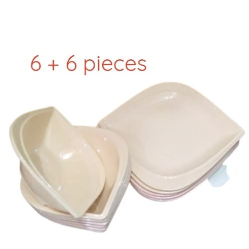 Flat Plates And Soup Plates -6 + 6 =12 Pieces