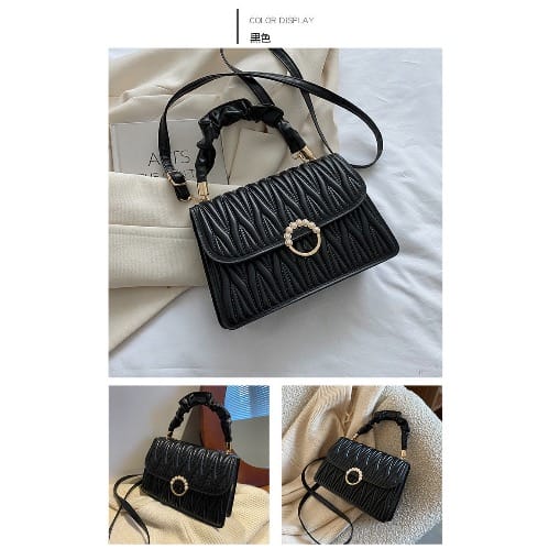 Embroidered Cross Bag - Black