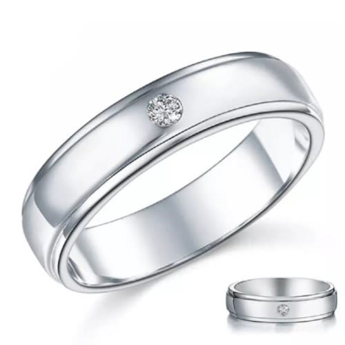 Fab Accessories Round Cut Men's Wedding Band