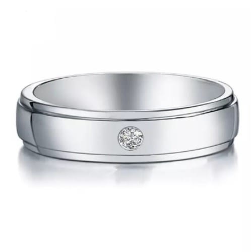 Fab Accessories Round Cut Men's Wedding Band