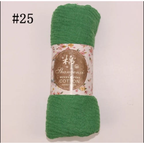 Plain Cotton Handmade Scarf - Emerald Green