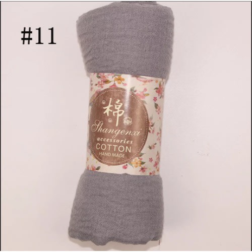 Plain Cotton Handmade Scarf - Grey
