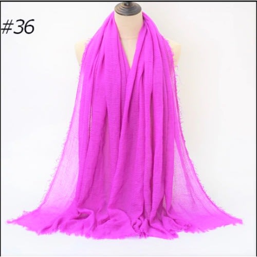 Plain Cotton Handmade Scarf - Pink