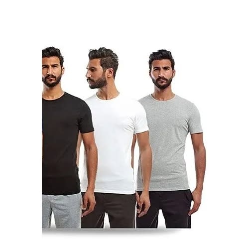 3 In 1 Men's T-shirts - White - Black - Ash