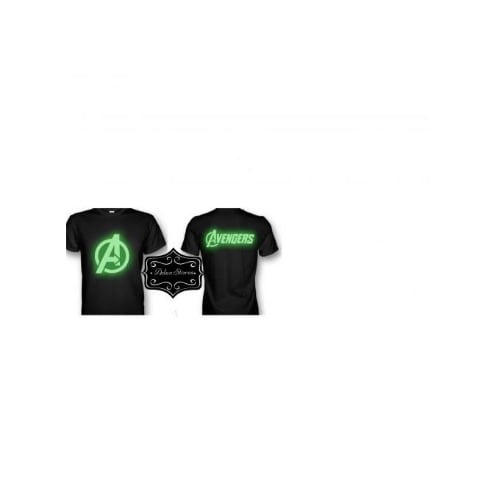Adex Avengers Logo Front & Back Glow Black Shirt