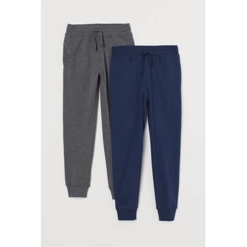 2-In-1 Thick Joggers Pant -Navy Blue & Dark Grey