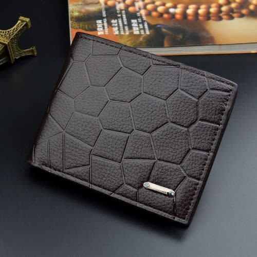 Men's Patterned Wallet - Dark Brown