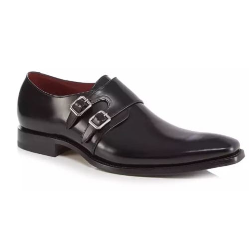Double Buckle Monk Strap Shoes - Black