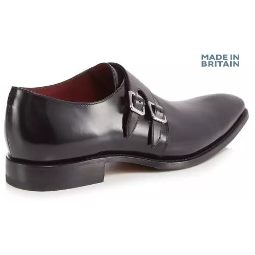 Double Buckle Monk Strap Shoes - Black