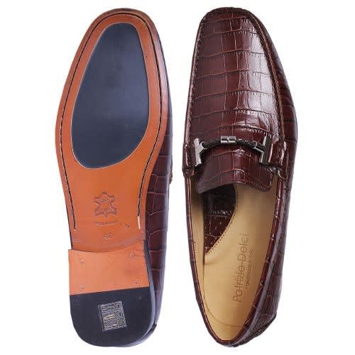 Brown Patterned Calf Skin  Shoe