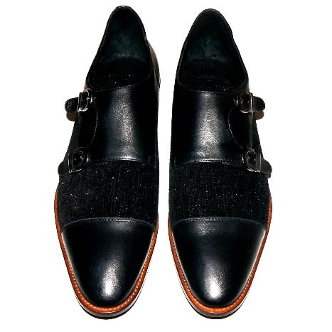 Double Monk Strap Leather Shoe