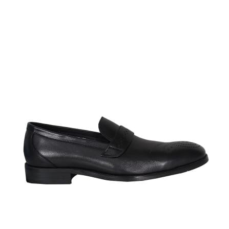 Men’s Detailed  Formal Slip On Shoe - Black - Msh- 4703