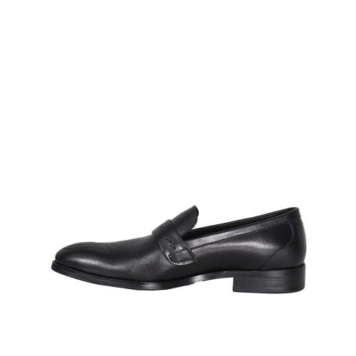 Men’s Detailed  Formal Slip On Shoe - Black - Msh- 4703