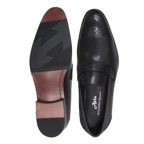 Men’s Detailed  Formal Slip On Shoe - Black - Msh- 4703