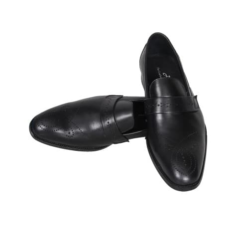 Men’s Detailed  Formal Slip On Shoe - Black - Msh- 4703