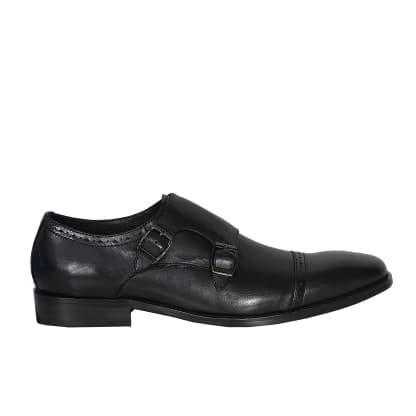 Elegant Men’s  Doubled Side Buckled Shoe - Black - Msh-4709