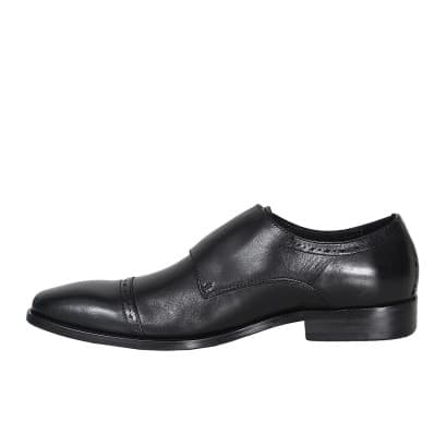 Elegant Men’s  Doubled Side Buckled Shoe - Black - Msh-4709