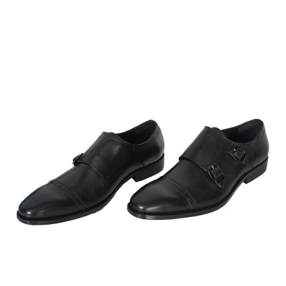 Elegant Men’s  Doubled Side Buckled Shoe - Black - Msh-4709