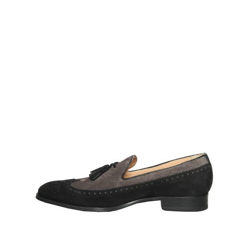 Black And Grey Suede Shoe