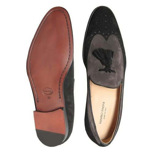 Black And Grey Suede Shoe