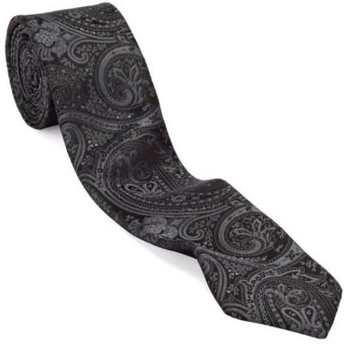 Men's Long Sleeve Shirt With Matching Tie  - Lilac And Floral Black