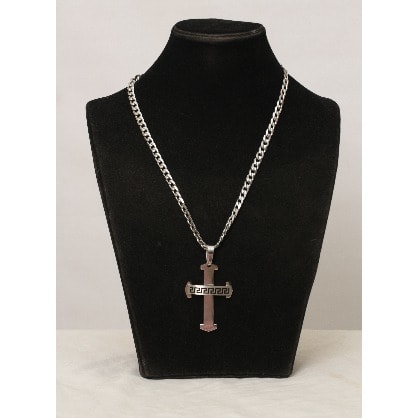 Men's  Stainless Chain And Plain Crucifix Pendant