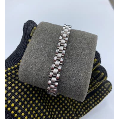 Stainless Polished Steel Men’s Link Bracelet - Silver