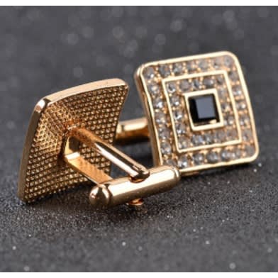 French Diamond  Men's Cufflinks- With Gift Box