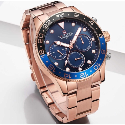 Luxury Men's Rose Gold Analog Quartz Sport Wrist Watch