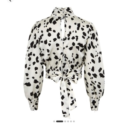 Animal Print Satin Top - White