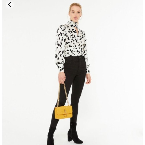 Animal Print Satin Top - White
