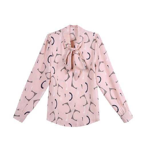 Tie Neck Blouse- Peach