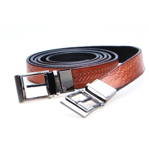 Men's Leather Reversible Belt - Brown And Black