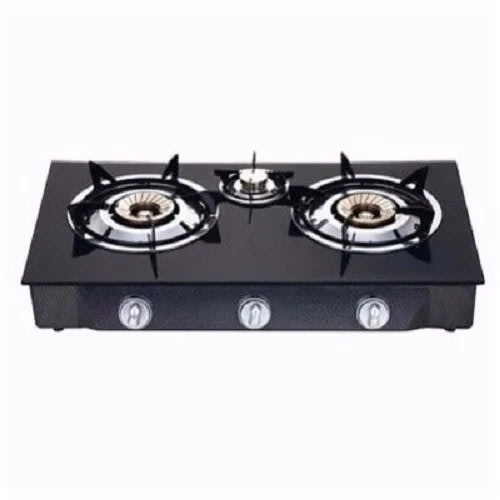 Glass Table Top Gas Cooker - 3 Burners