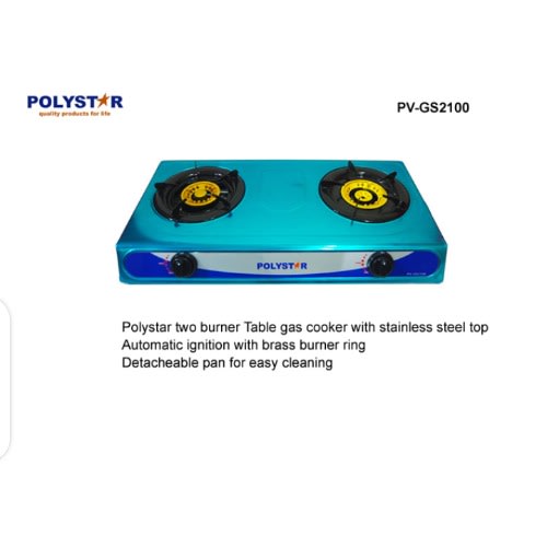 2 Burner Table Top Cooker Pv-gs2100 With Stainless Steel Top