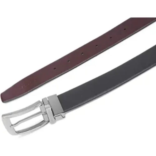 Men's Black And Brown Double Sided Reversible Buckle Belt  - 2XLarge