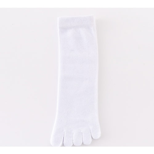 Five Toes Plain Running - exercise - casual Socks-White - A Pair