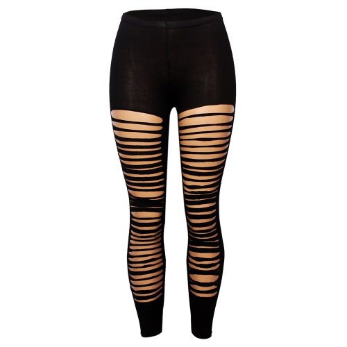 All Over Slit Leggins - Black
