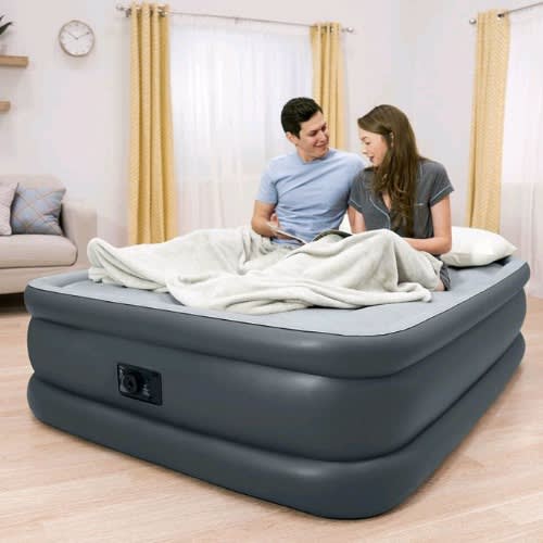 Inflatable Queen Size Air Bed With In-built Electric Pump