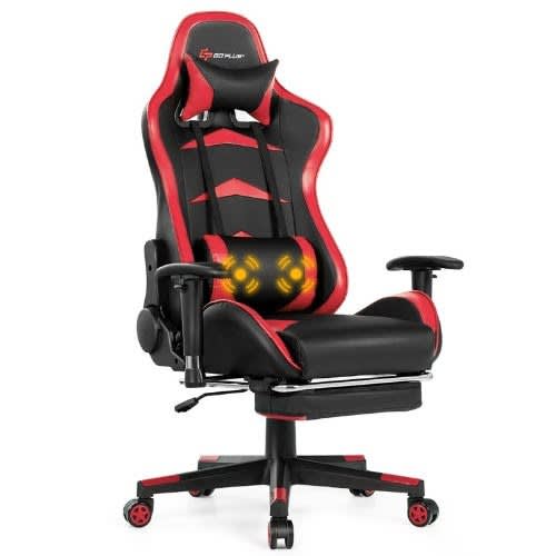 High-back Ergonomic Racing Seat With Massager Lumbar Support
