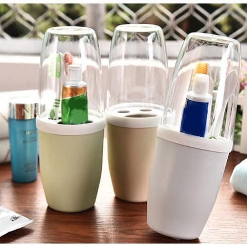 Transparent Cover Toothbrush & Toothpaste Holder