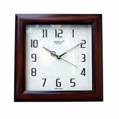 Rikon Square Wall Clock - Brown