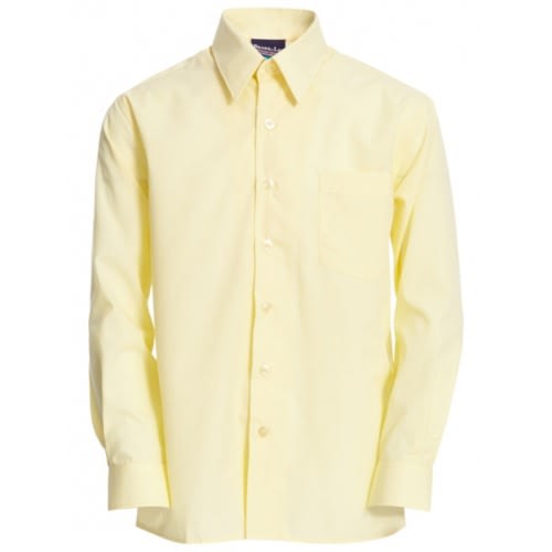 Men's Formal Dress Shirt With Matching Tie - Light Yellow